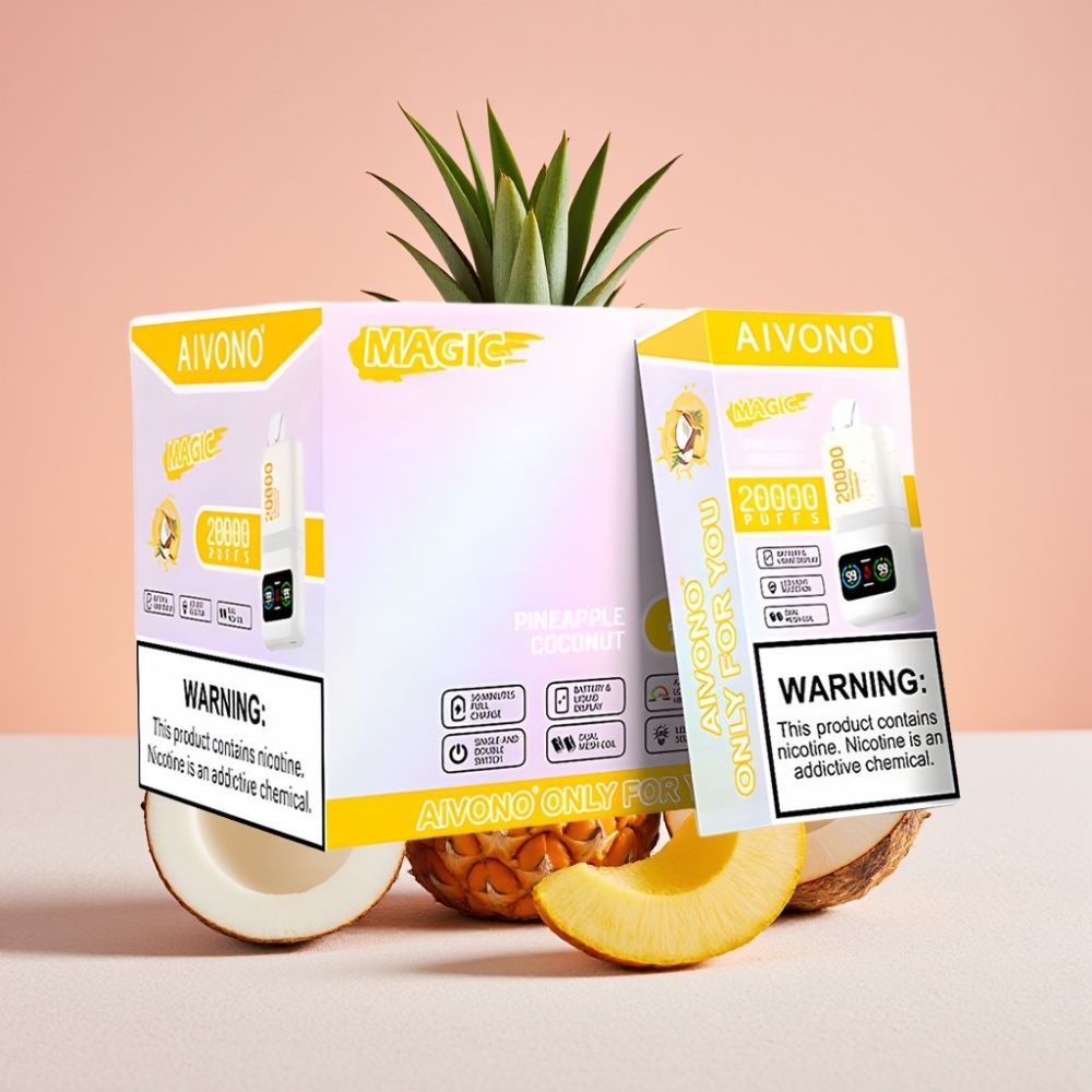 Aivono AIM MAGIC 20000 פאפים אננס קוקוס סוללה 600mAh סליל דואל