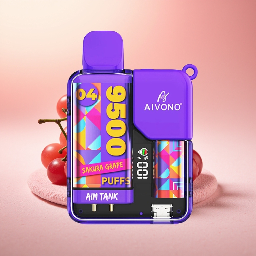 Aivono AIM-TANK 9500 פופס ענבי סקורה 18ml 650mAh