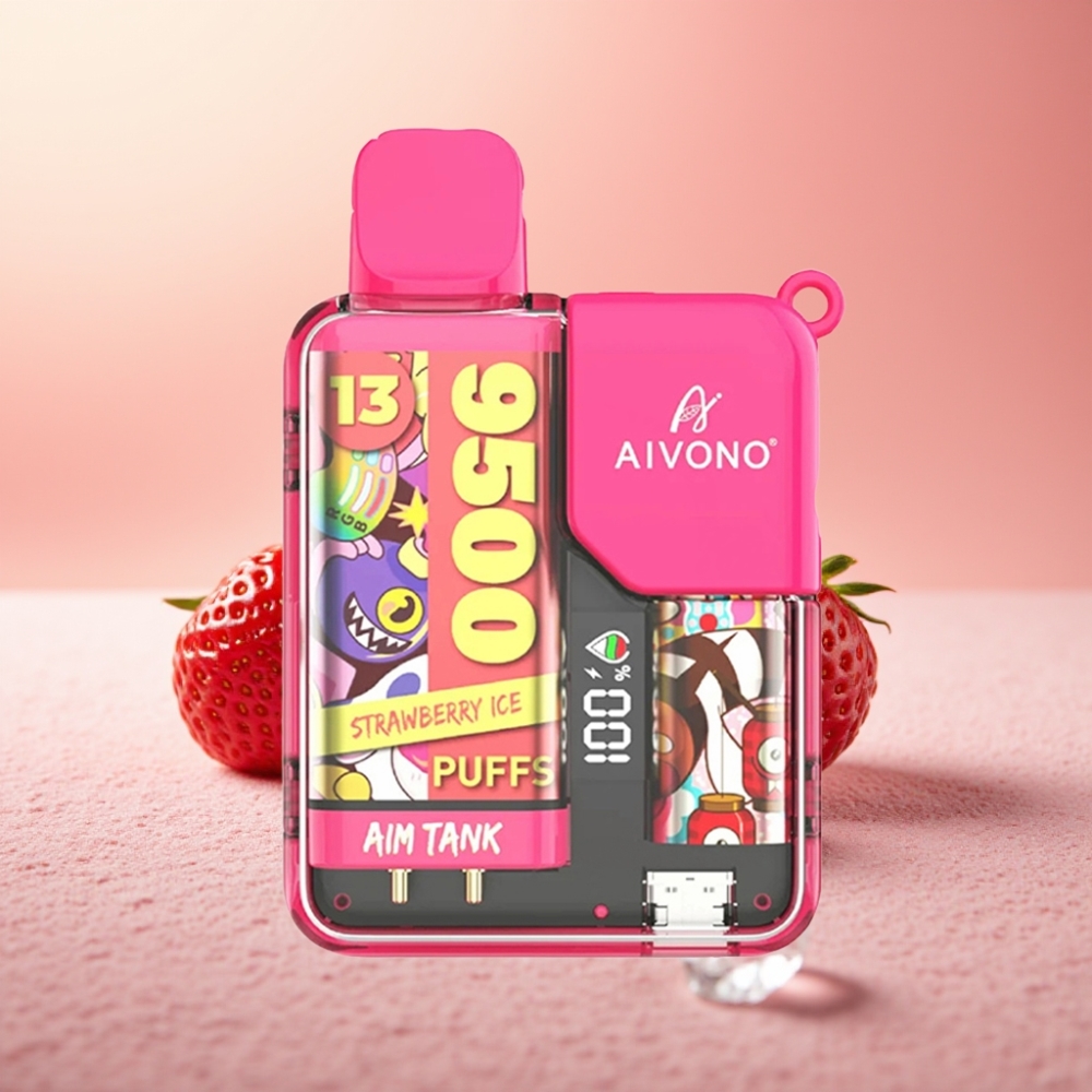 Aivono AIM-TANK 9500 Puffs תות קרח 18ml 650mAh