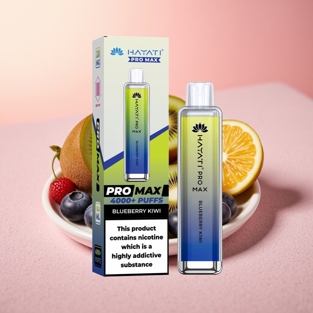 Hayati Pro Max 4000 Puffs דובדבן כחול קיווי 1400mAh טעם קריסטל