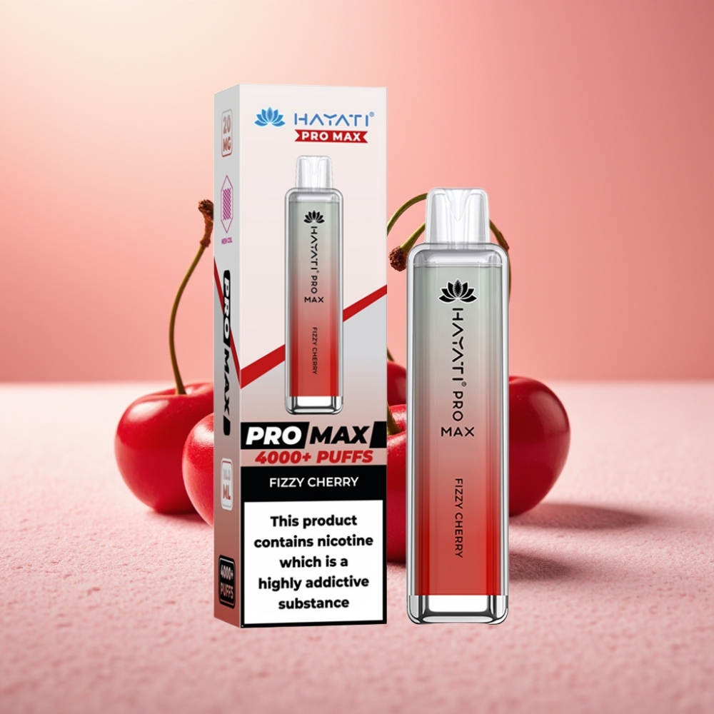 Hayati Pro Max 4000 Puffs דובדבן תוסס סוללה נטענת גביש