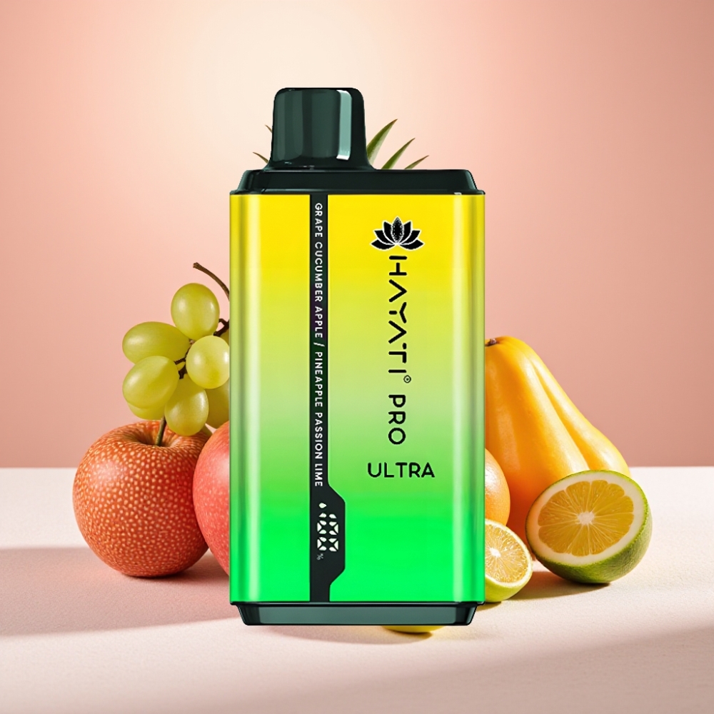 Hayati Pro Ultra 15000 מקטרות בטעם ענבים מלפפון תפוח אננס פסיפלורה עם 850mAh