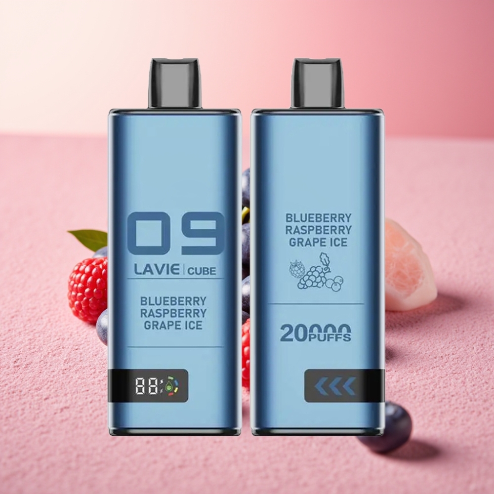 Lavie Cube 20000 מקטרות ניקוטין מלח 2% 5% טעם אוכמניות פטל ענבים קרח