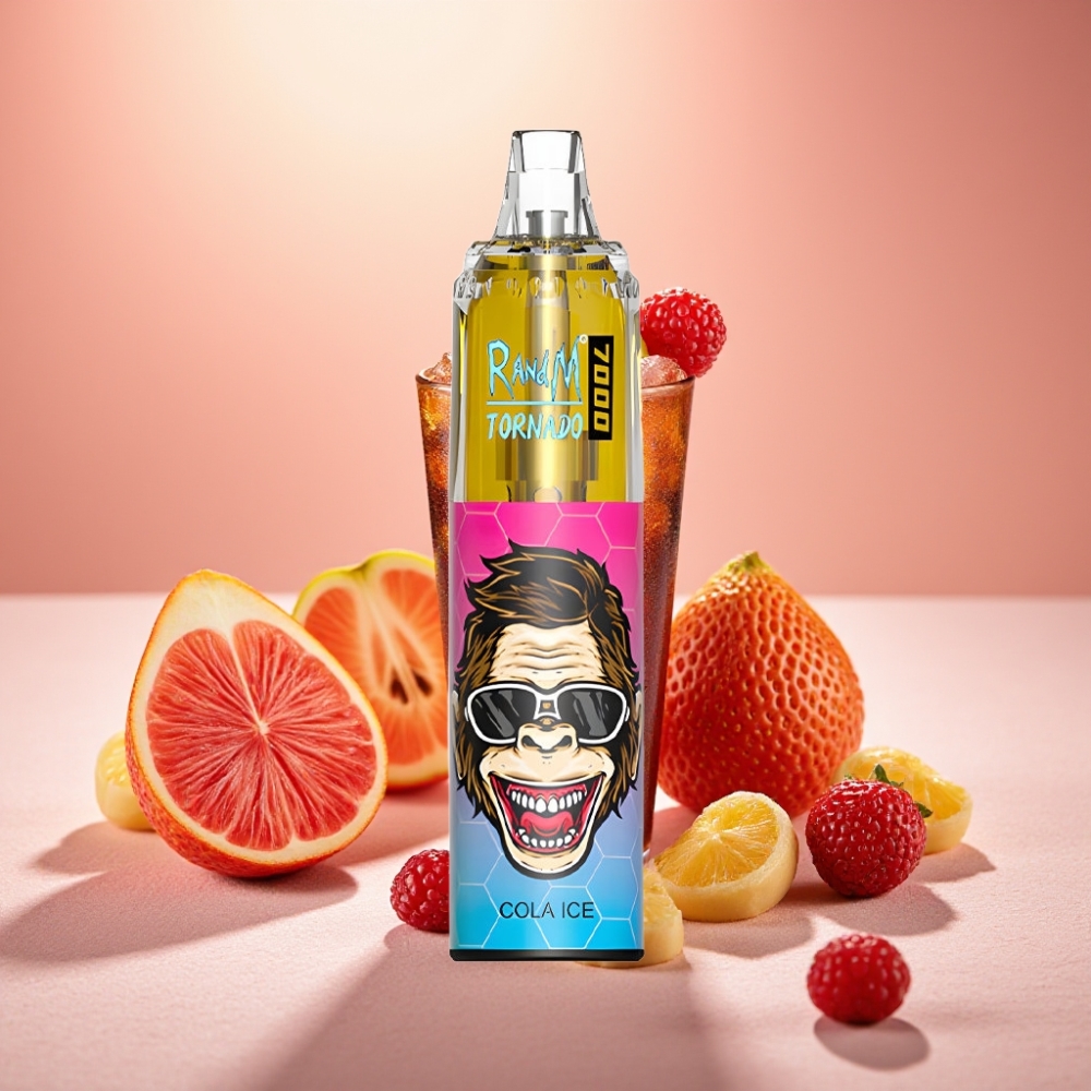 RandM Fumot Tornado 7000 עשן חד פעמי קולה אייס 14ml סוללה 850MAH